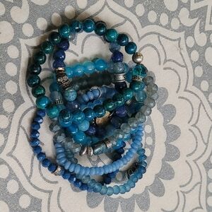 Set of 7 CFC Blue Bracelets